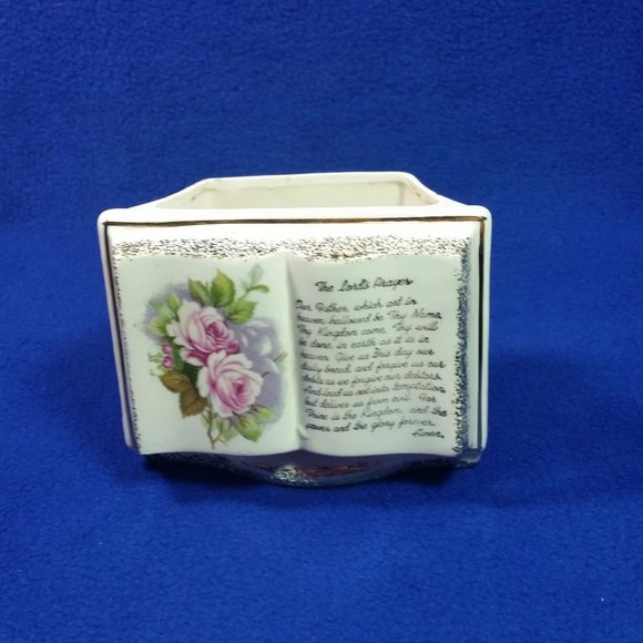 Vintage Ruben's Original The Lord's Prayer Indoor Planter Pre-Owned No Box - Picture 5 of 10